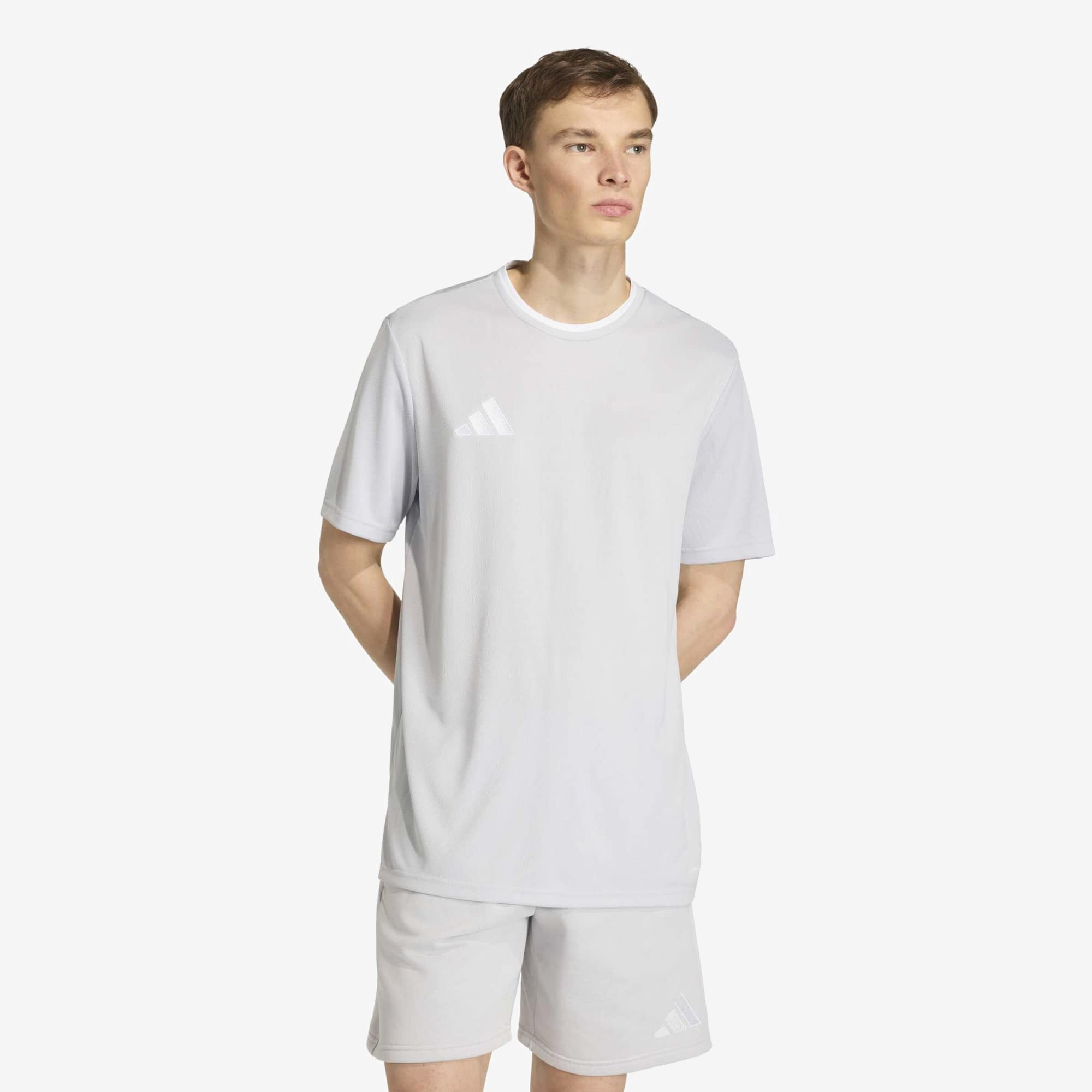 adidas Entrada 26 Polyester Men's T-Shirt - Team Light Grey / White