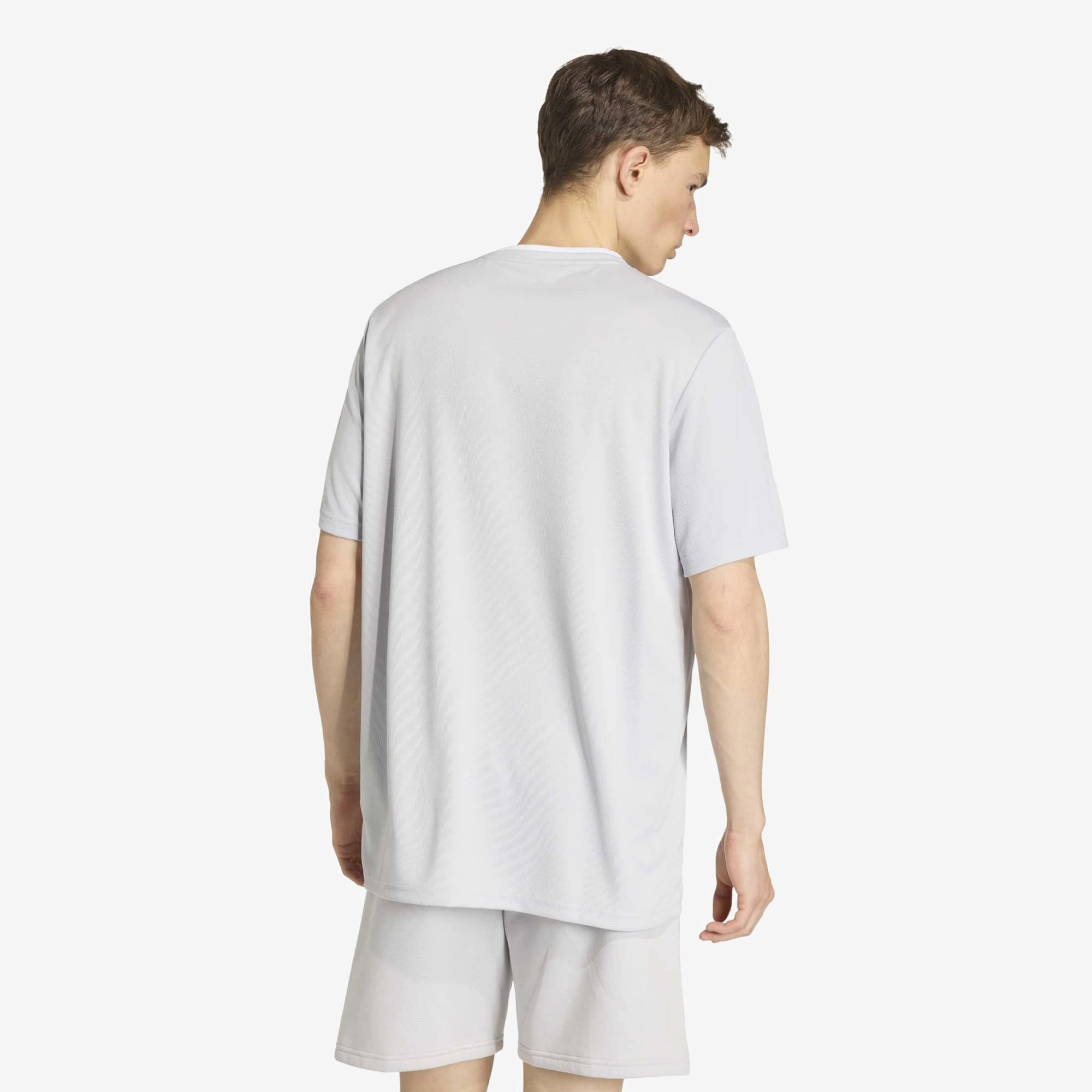 adidas Entrada 26 Polyester Men's T-Shirt - Team Light Grey / White