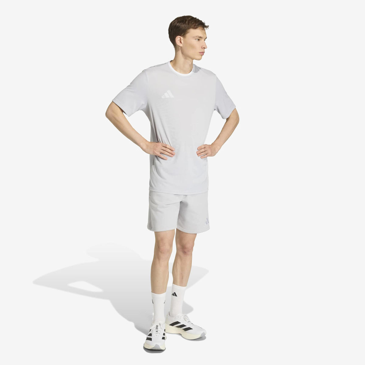 adidas Entrada 26 Polyester Men's T-Shirt - Team Light Grey / White