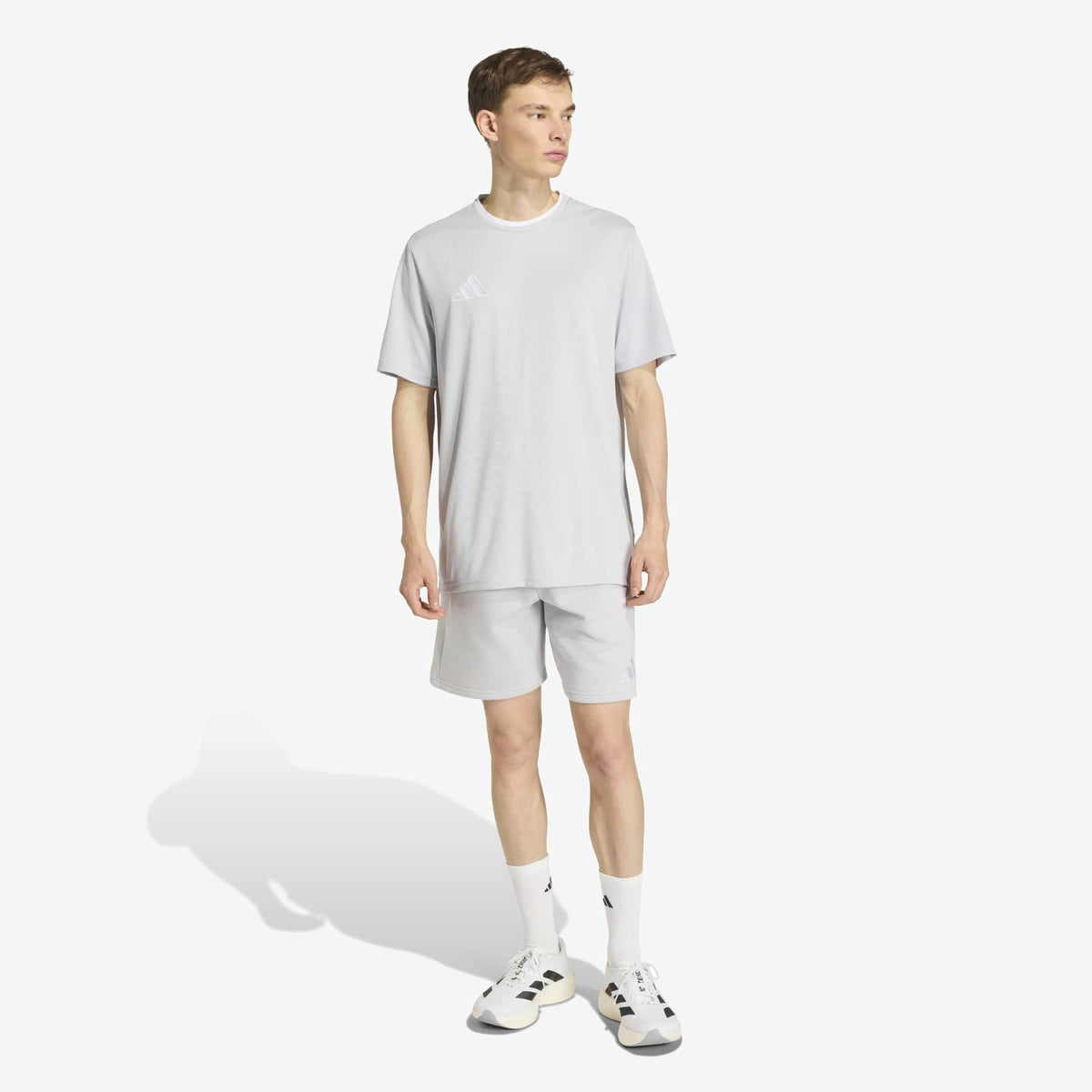adidas Entrada 26 Polyester Men's T-Shirt - Team Light Grey / White