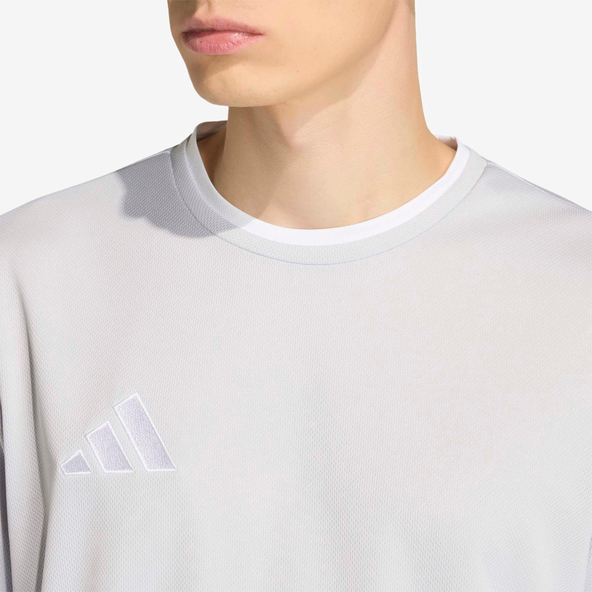 adidas Entrada 26 Polyester Men's T-Shirt - Team Light Grey / White