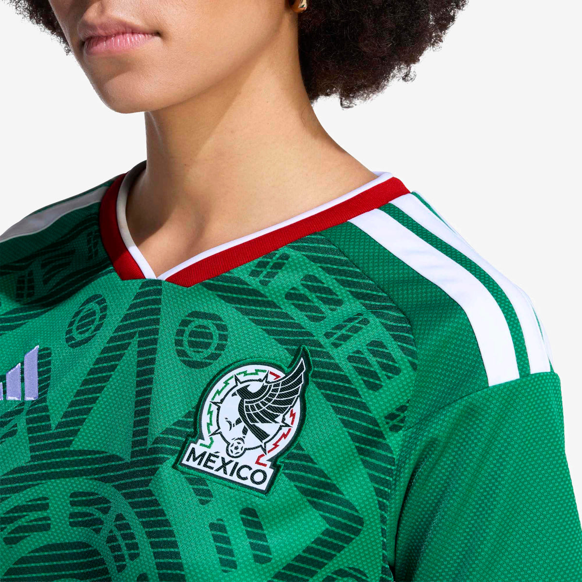 adidas Mexico 2026 Stadium Home Cropped Women's Soccer Jersey - Bold Green