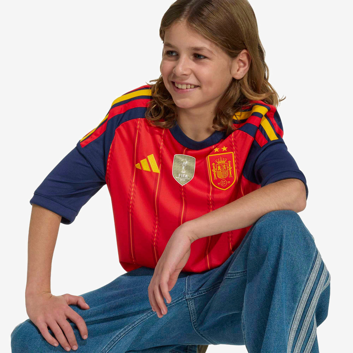 adidas Spain 2026 Home Winner Big Kids' Soccer Jersey - Vivid Red