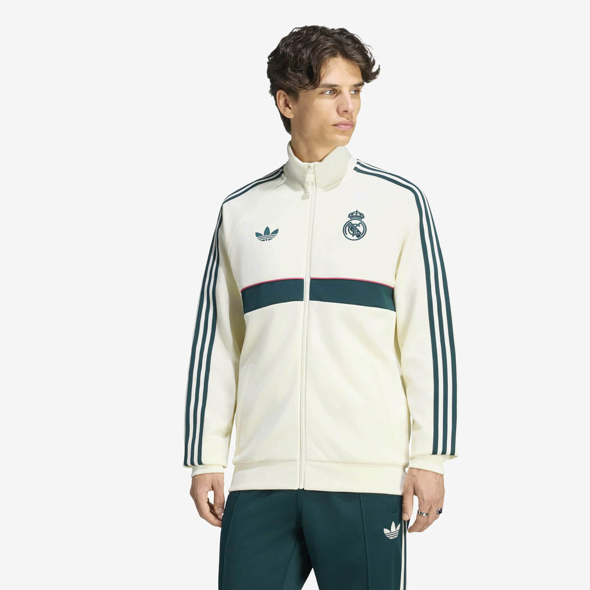 adidas Real Madrid Originals Top Men's Full-Zip Soccer Track Jacket - Ivory