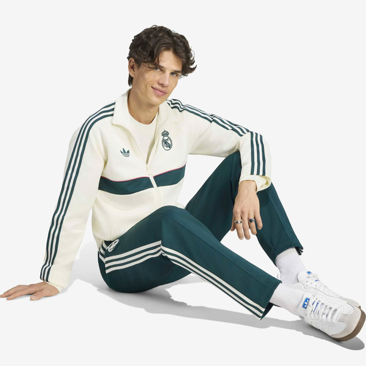 adidas Real Madrid Originals Top Men's Full-Zip Soccer Track Jacket - Ivory