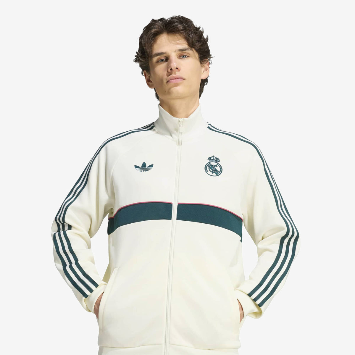 adidas Real Madrid Originals Top Men's Full-Zip Soccer Track Jacket - Ivory