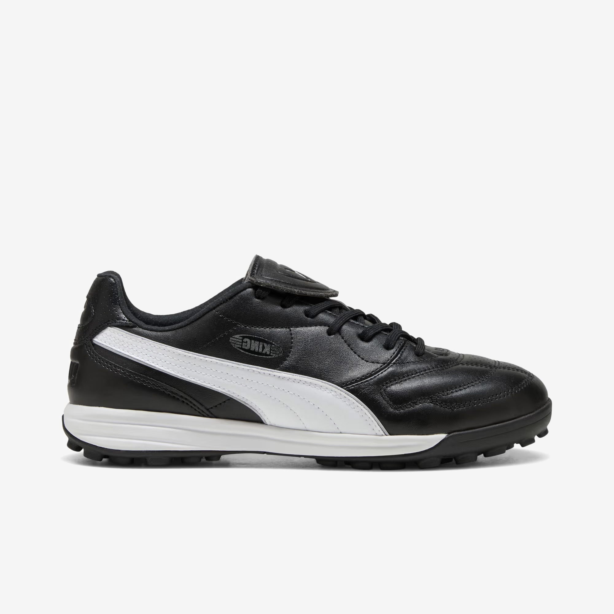 PUMA KING LIGA TT Turf Low-Top Soccer Shoes - PUMA Black-PUMA Silver-PUMA White