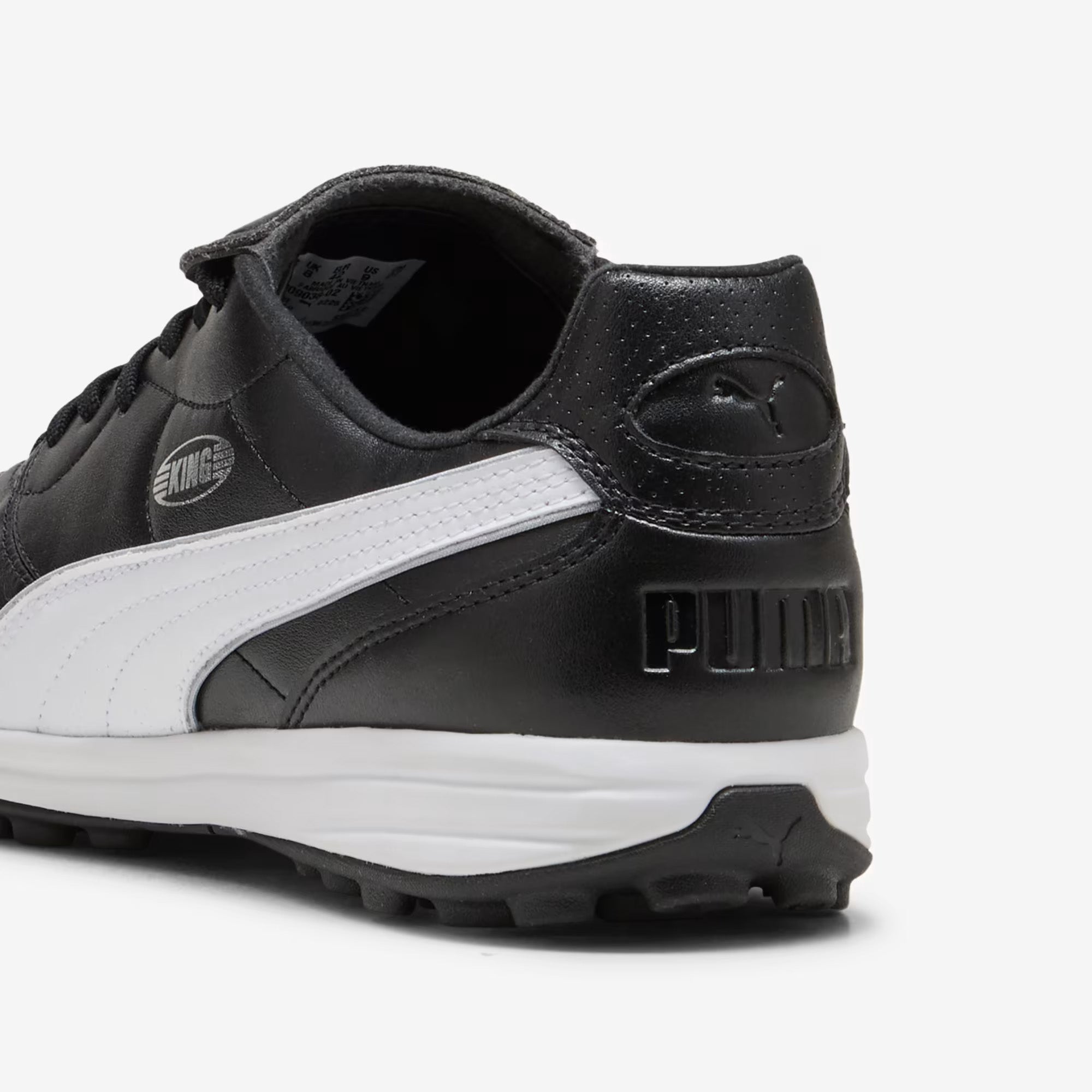 PUMA KING LIGA TT Turf Low-Top Soccer Shoes - PUMA Black-PUMA Silver-PUMA White