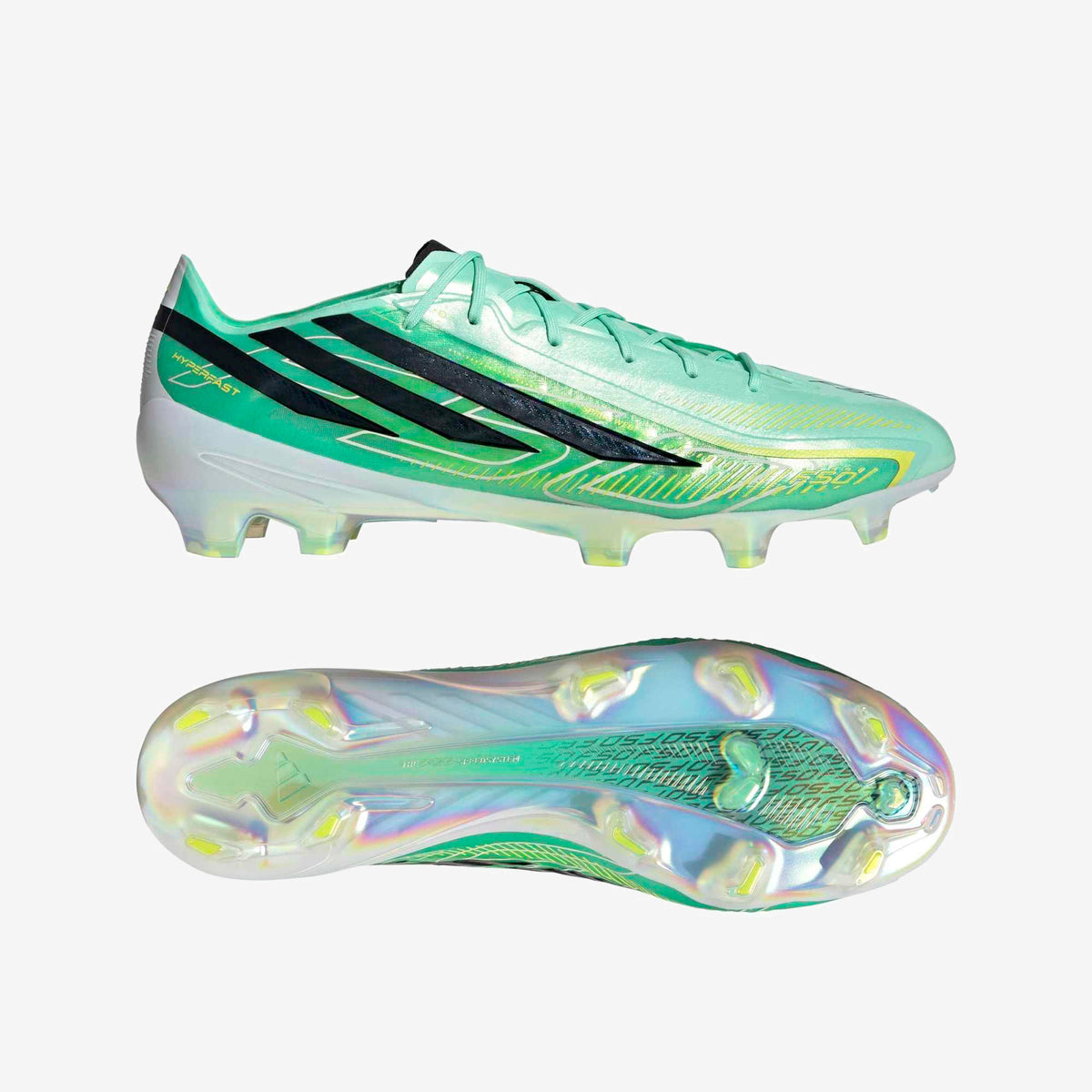 adidas F50 Hyperfast Elite Firm-Ground Low-Top Soccer Cleats - Pulse Mint / Core Black / Solar Lemon
