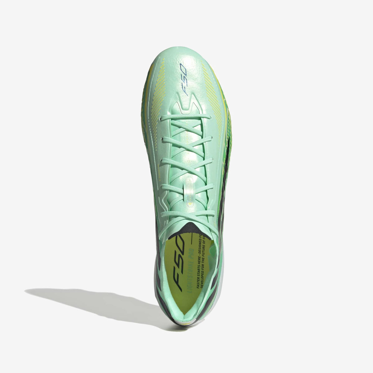 adidas F50 Hyperfast Elite Firm-Ground Low-Top Soccer Cleats - Pulse Mint / Core Black / Solar Lemon