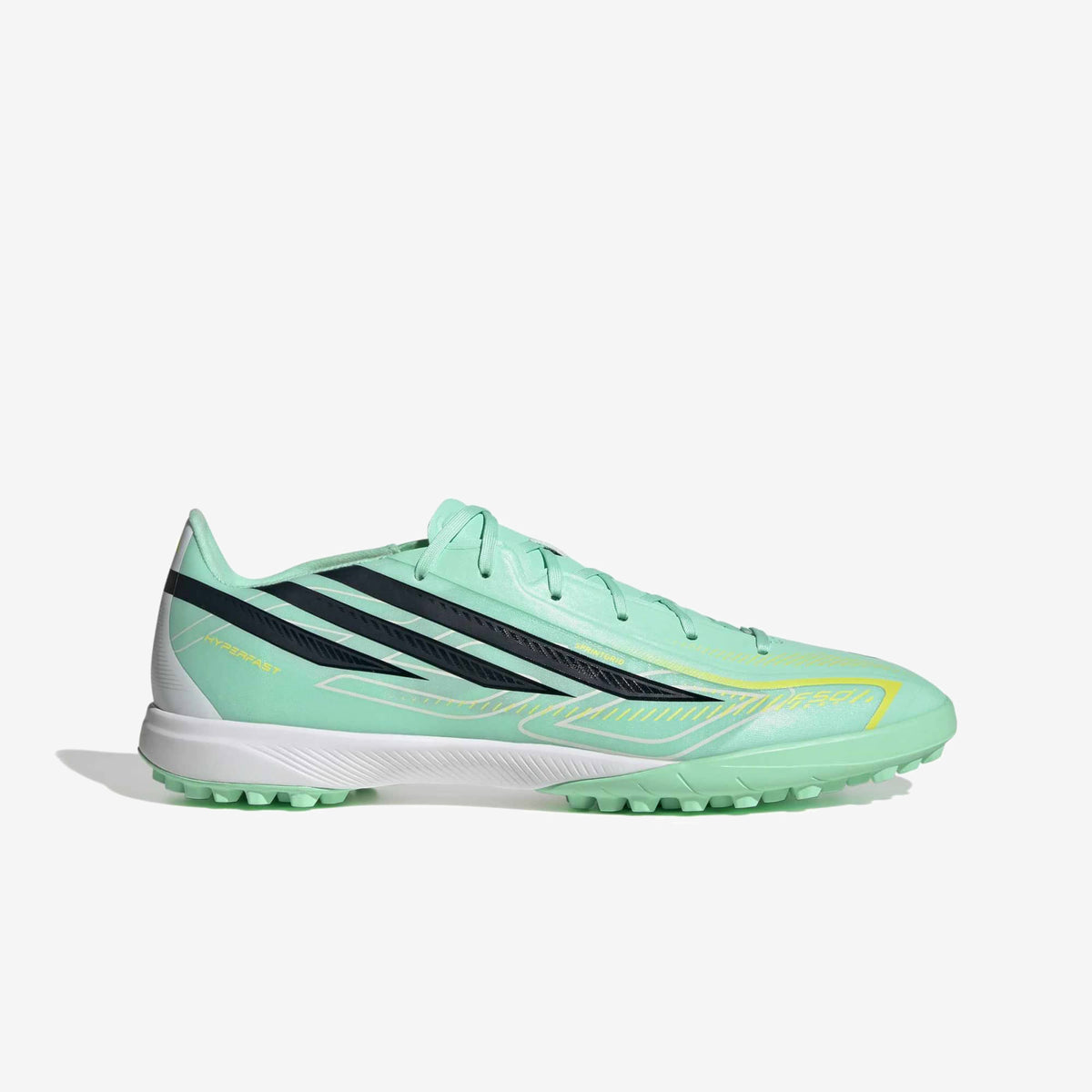 adidas F50 Hyperfast League Turf Low-Top Soccer Shoes - Pulse Mint / Night Navy / Solar Lemon