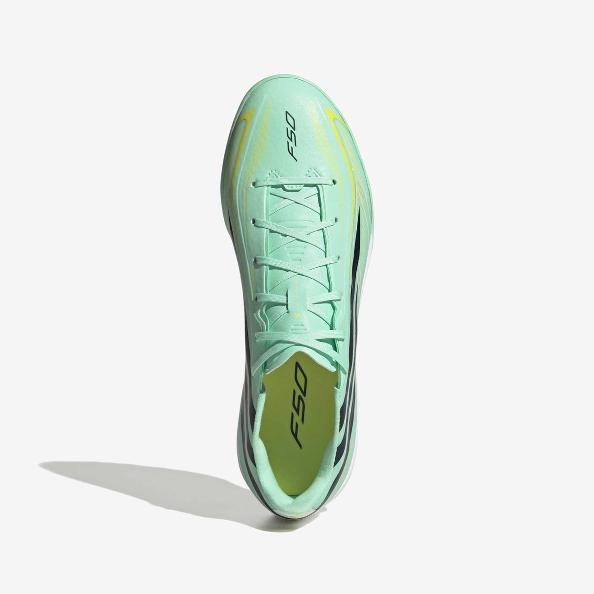 adidas F50 Hyperfast League Turf Low-Top Soccer Shoes - Pulse Mint / Night Navy / Solar Lemon