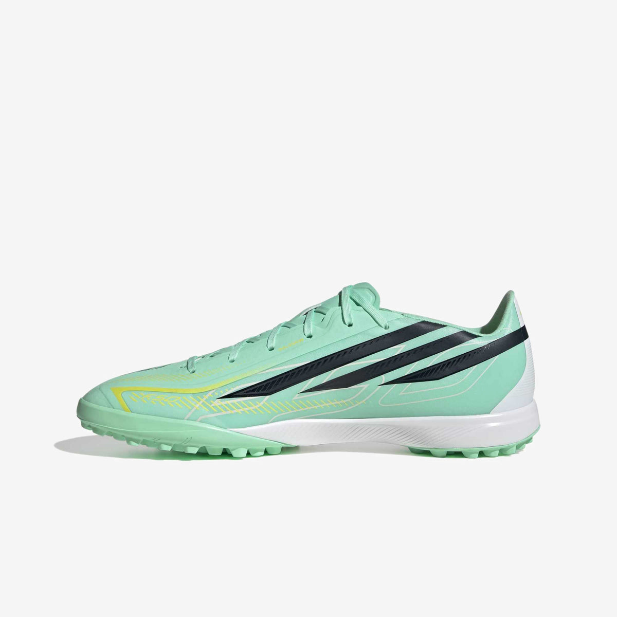 adidas F50 Hyperfast League Turf Low-Top Soccer Shoes - Pulse Mint / Night Navy / Solar Lemon