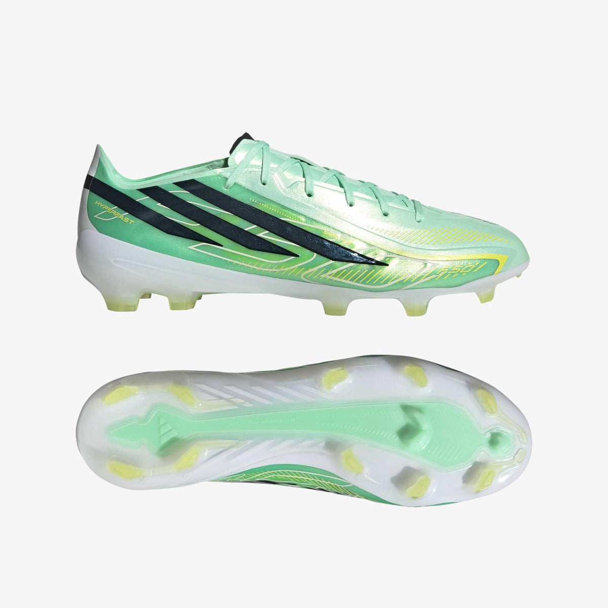adidas F50 Hyperfast Pro Firm-Ground Low-Top Soccer Cleats - Pulse Mint / Core Black / Solar Lemon