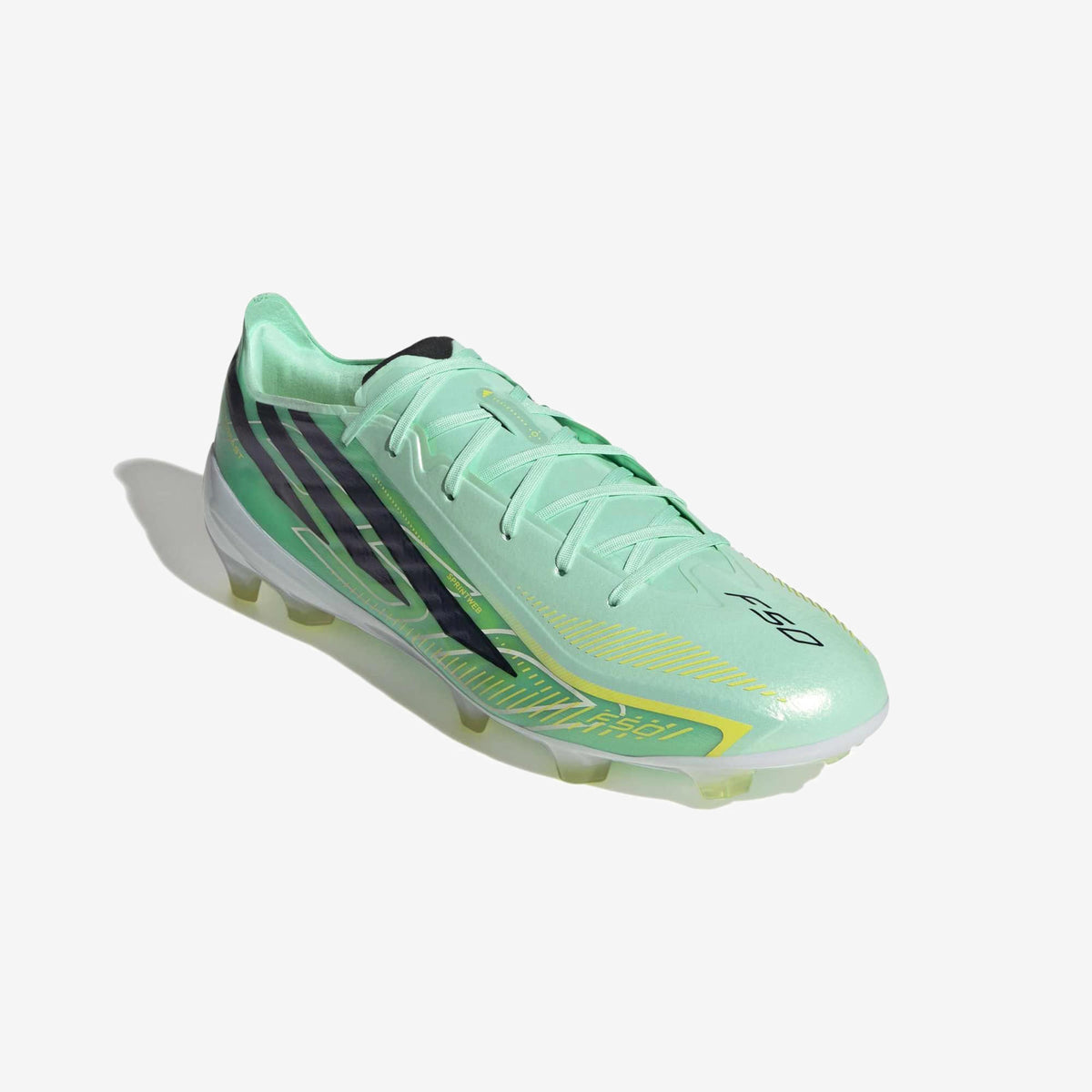 adidas F50 Hyperfast Pro Firm-Ground Low-Top Soccer Cleats - Pulse Mint / Core Black / Solar Lemon