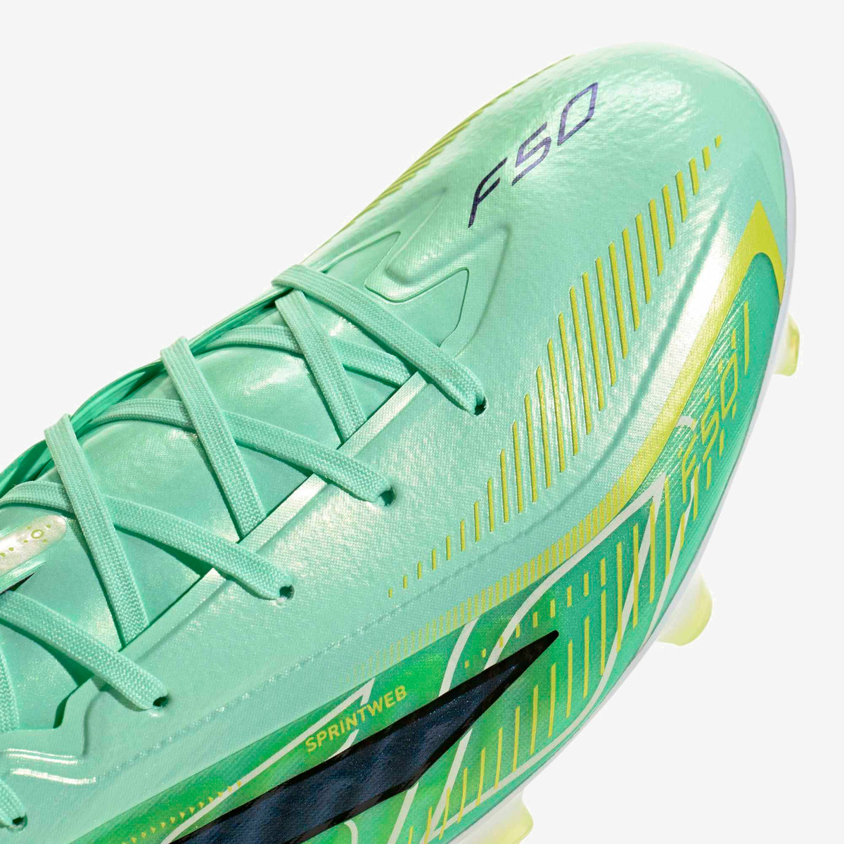 adidas F50 Hyperfast Pro Firm-Ground Low-Top Soccer Cleats - Pulse Mint / Core Black / Solar Lemon
