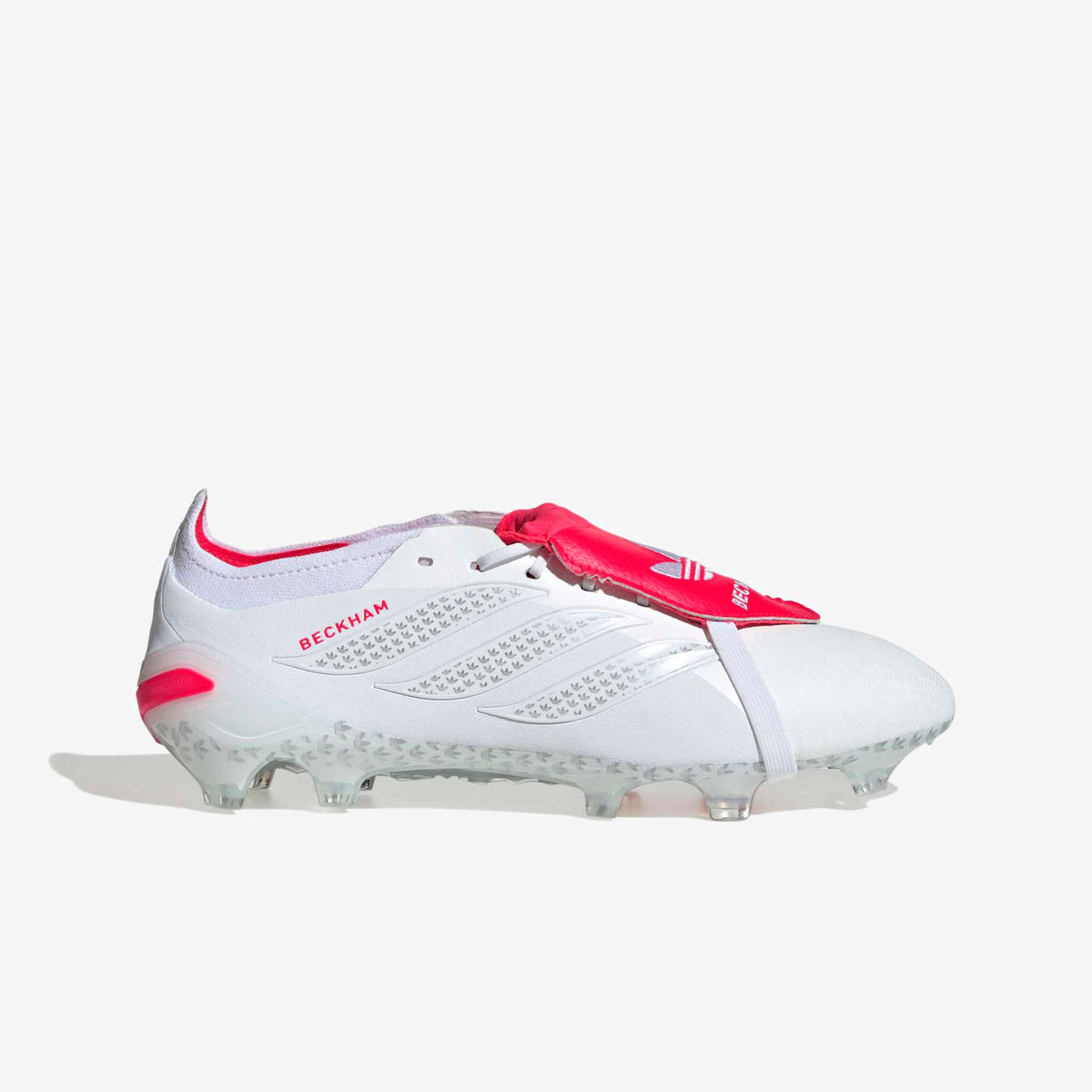 adidas Predator Elite Fold-Over Tongue David Beckham Firm-Ground Low-Top Soccer Cleats - Ftwr White / Silver Met. / Lucid Red
