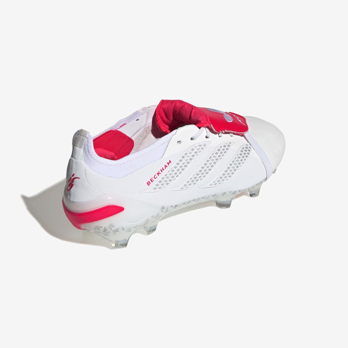 adidas Predator Elite Fold-Over Tongue David Beckham Firm-Ground Low-Top Soccer Cleats - Ftwr White / Silver Met. / Lucid Red