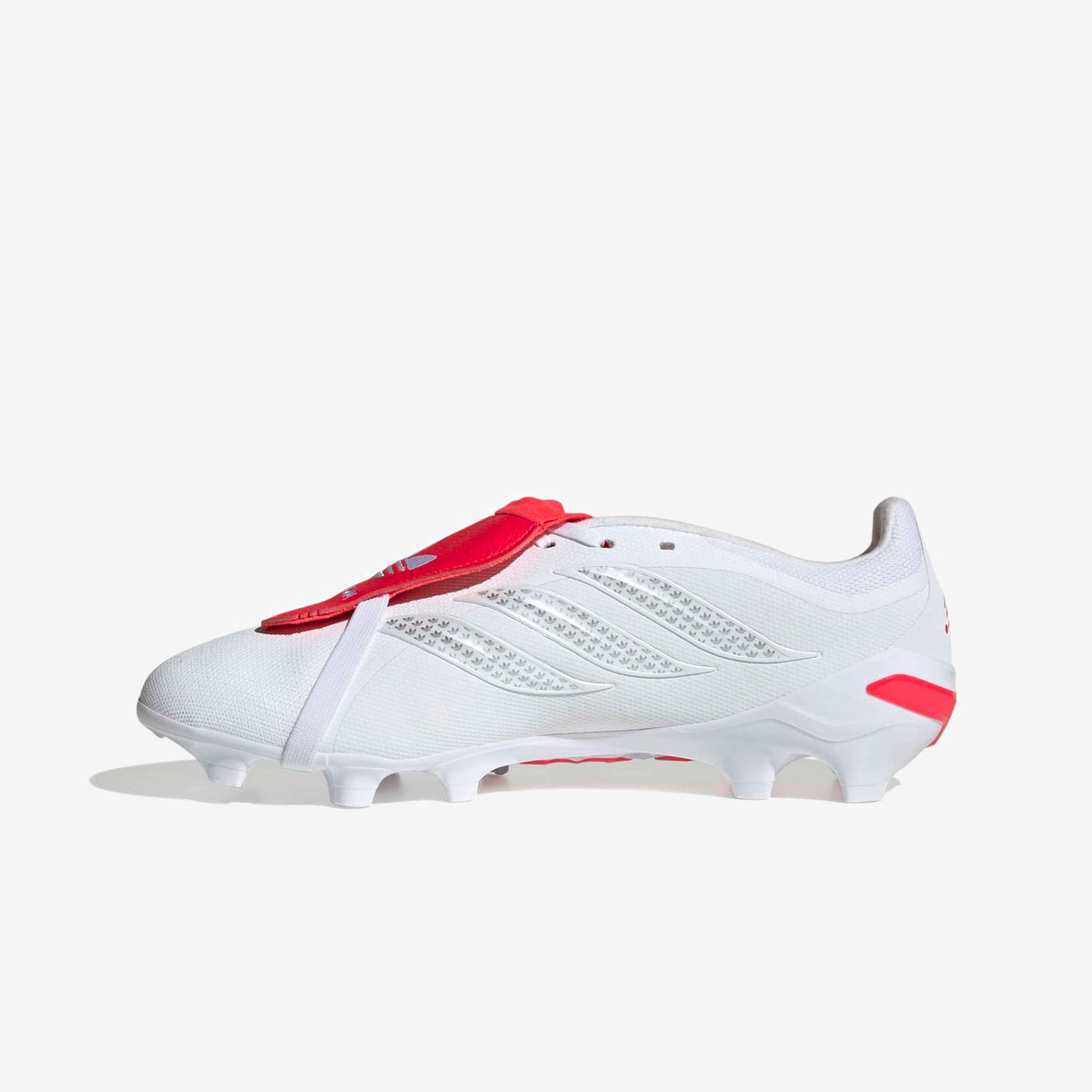adidas Predator League Fold-Over Tongue David Beckham Firm-Ground Low-Top Soccer Cleats - Ftwr White / Silver Met. / Lucid Red