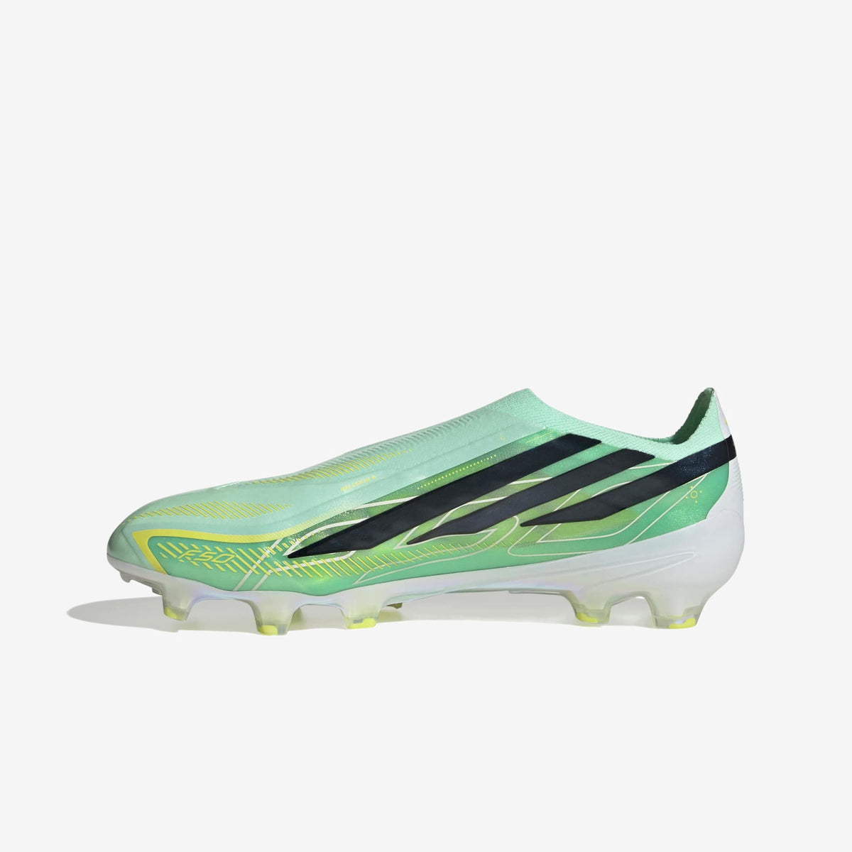 adidas F50 Hyperfast Elite Laceless Firm-Ground Low-Top Soccer Cleats - Pulse Mint / Core Black / Solar Lemon