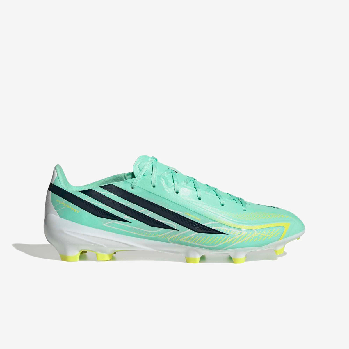 adidas F50 Hyperfast League Firm-Ground Low-Top Soccer Cleats - Pulse Mint / Night Navy / Solar Lemon