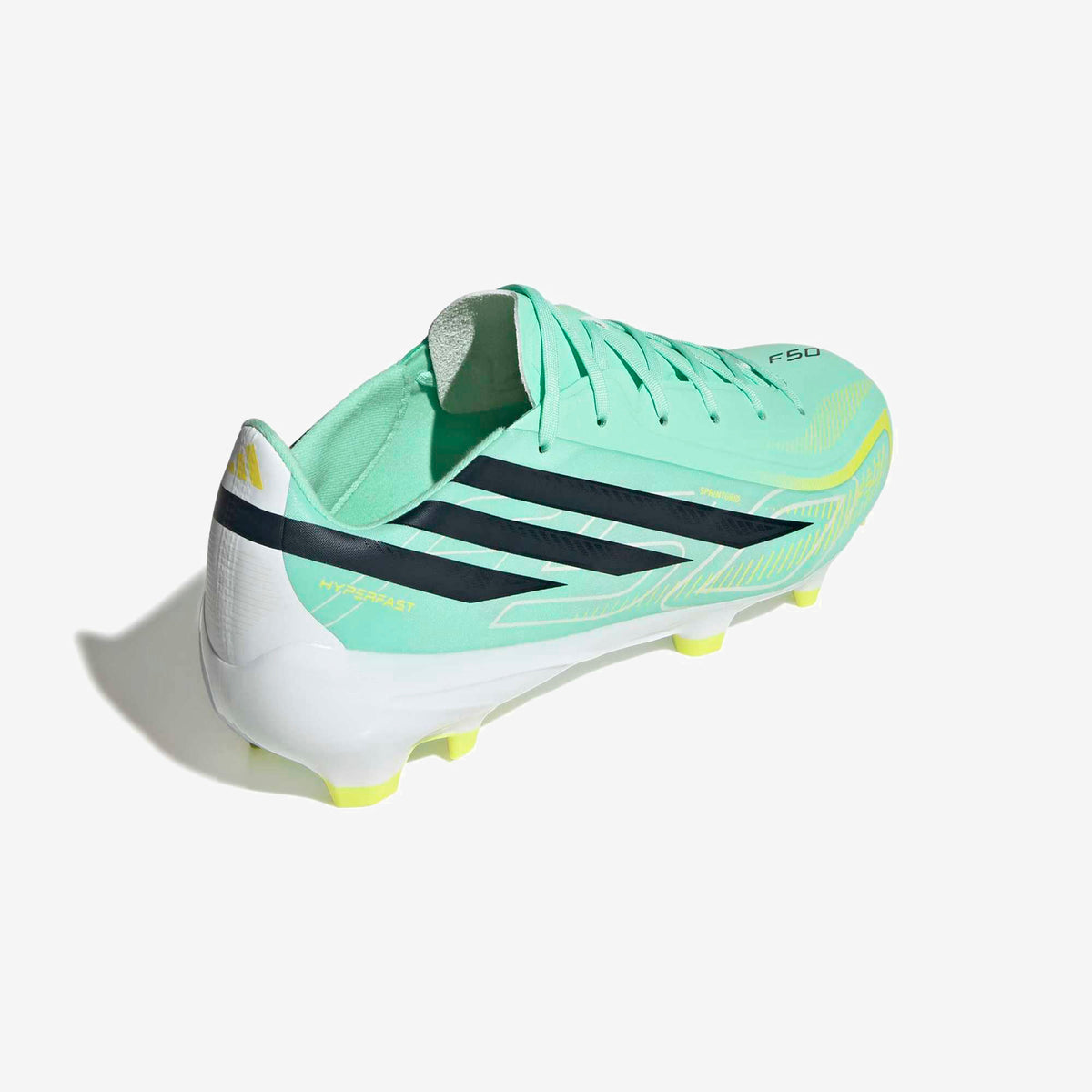 adidas F50 Hyperfast League Firm-Ground Low-Top Soccer Cleats - Pulse Mint / Night Navy / Solar Lemon