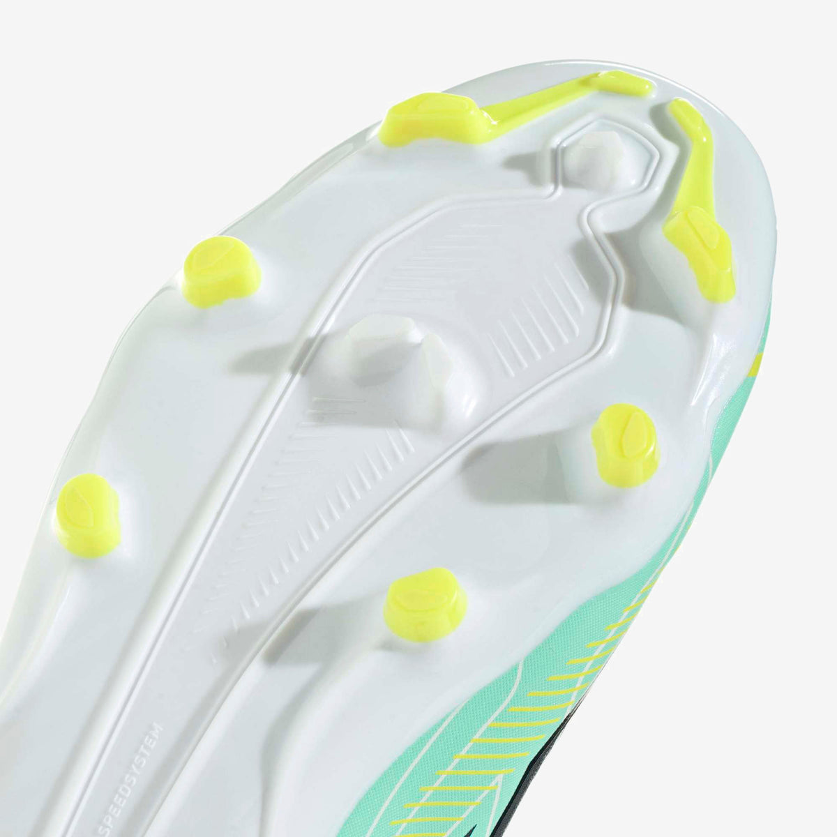 adidas Jr. F50 Hyperfast League Laceless Big Kids' Firm-Ground Low-Top Soccer Cleats - Pulse Mint / Night Navy / Solar Lemon
