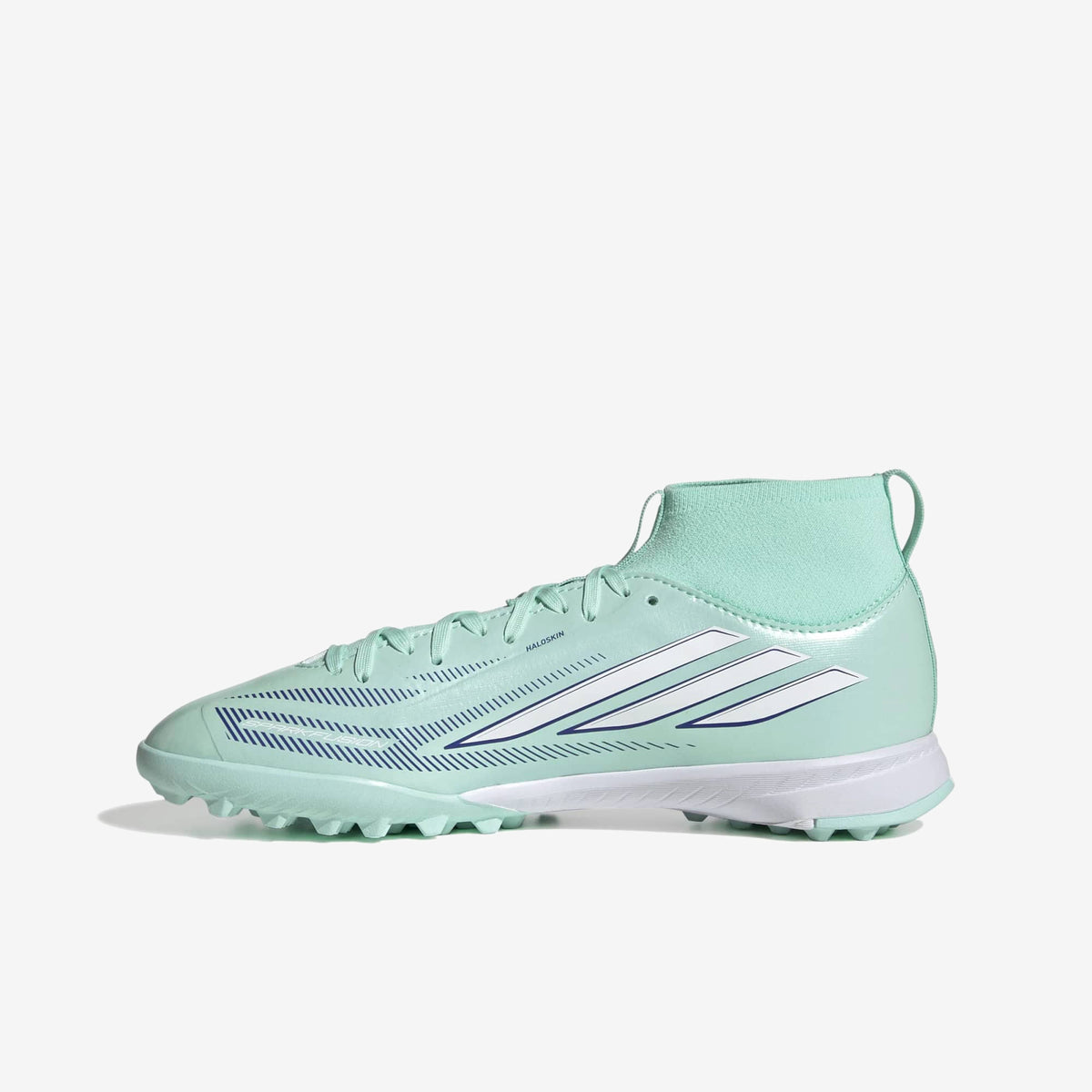 adidas Jr. F50 Sparkfusion League Little/Big Kids' Turf High-Top Soccer Shoes - Clear Mint / Ftwr White / Solar Purple