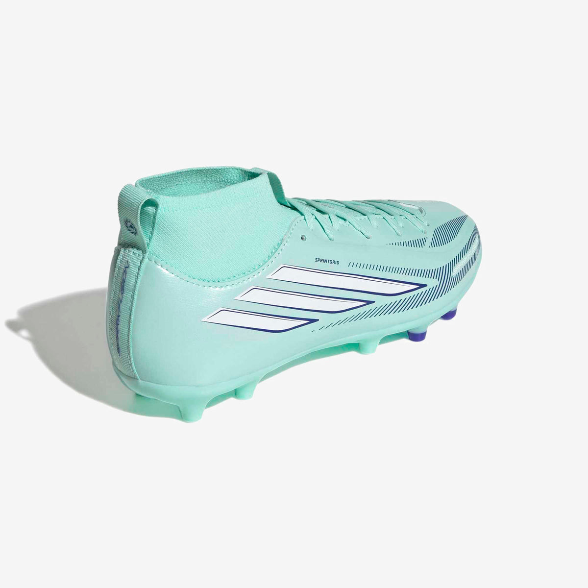 adidas F50 Sparkfusion League Mid Cut Little/Big Kids' Firm Ground/Artificial Grass High-Top Soccer Cleats - Clear Mint / Ftwr White / Solar Purple