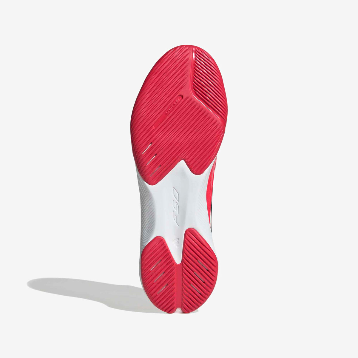 adidas Jr. F50 Messi League Laceless Big Kids' Indoor/Court Low-Top Soccer Shoes - Lucid Red / Core Black / Pure Ruby