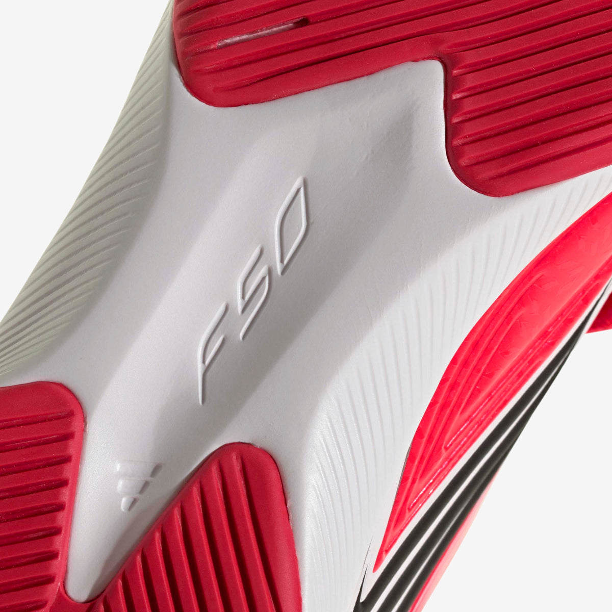 adidas Jr. F50 Messi League Laceless Big Kids' Indoor/Court Low-Top Soccer Shoes - Lucid Red / Core Black / Pure Ruby