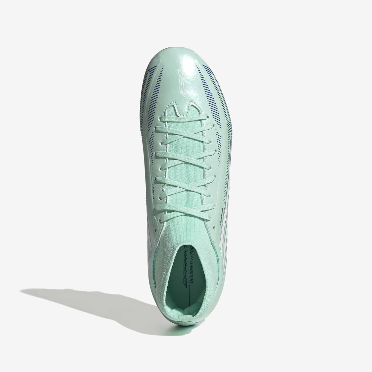 adidas F50 Sparkfusion League Mid Cut Firm Ground/Artificial Grass High-Top Soccer Cleats - Clear Mint / Ftwr White / Solar Purple