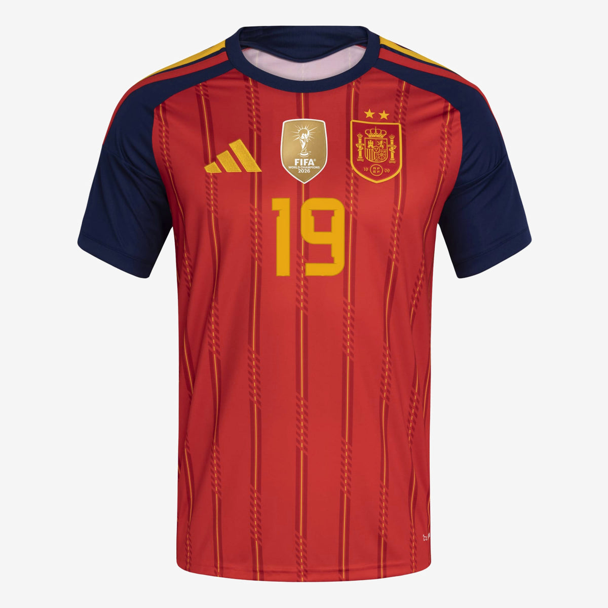 adidas Spain 2026 Stadium Home Winner Lamine Yamal Men's Soccer Jersey - Vivid Red