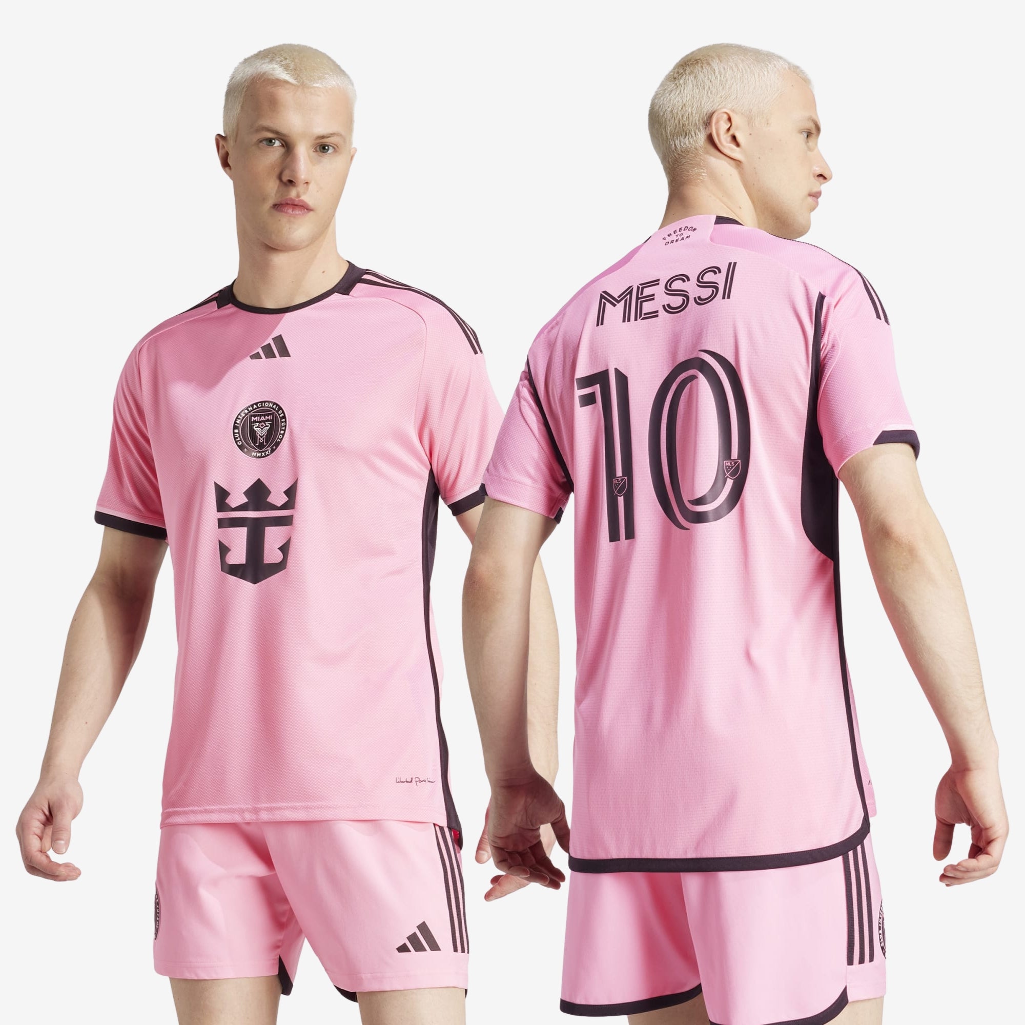 adidas Inter Miami CF 2024/25 Messi Match Home Men's Soccer Authentic Jersey - Easy Pink