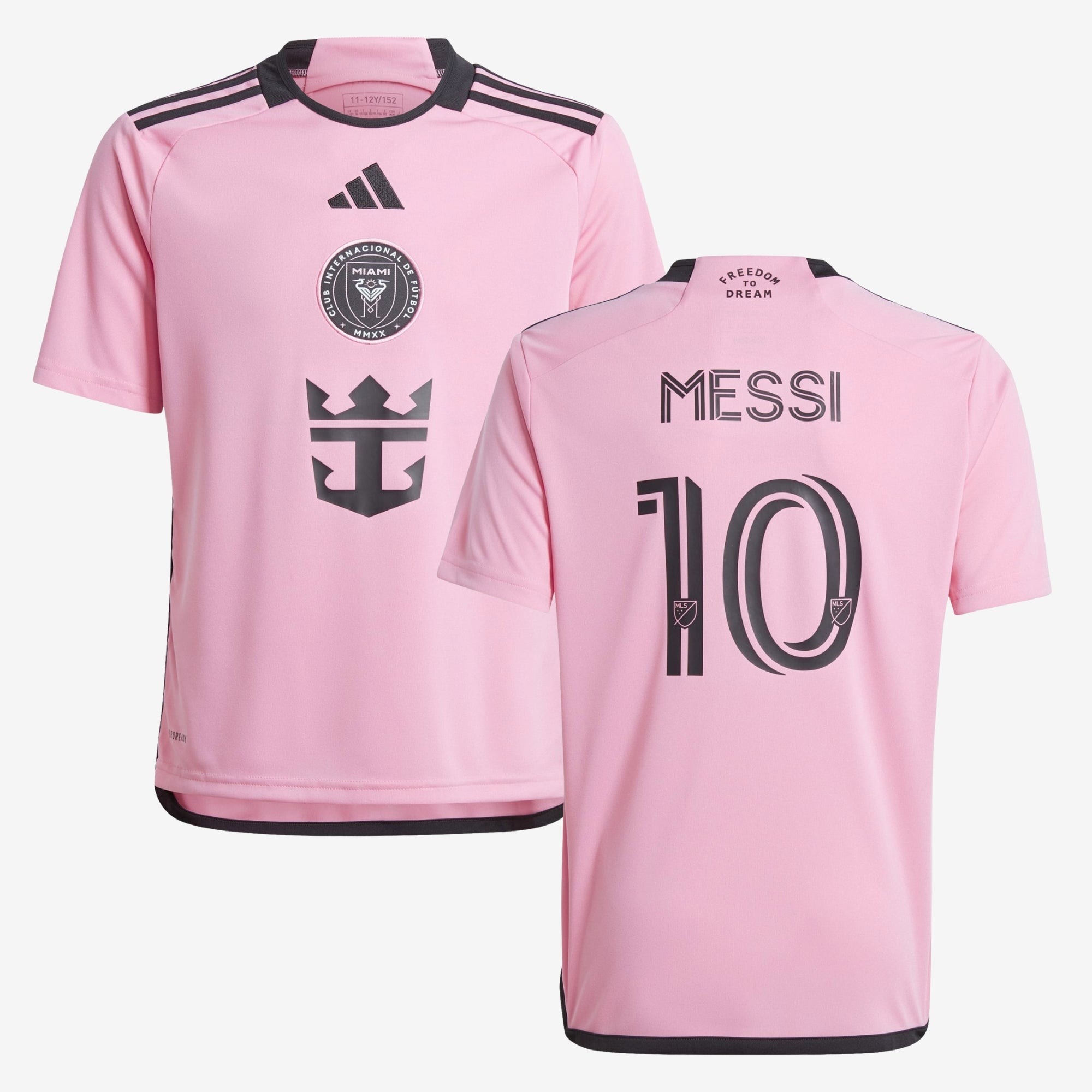 adidas Inter Miami CF 2024/25 Messi Stadium Home Kids' Soccer Jersey - Easy Pink