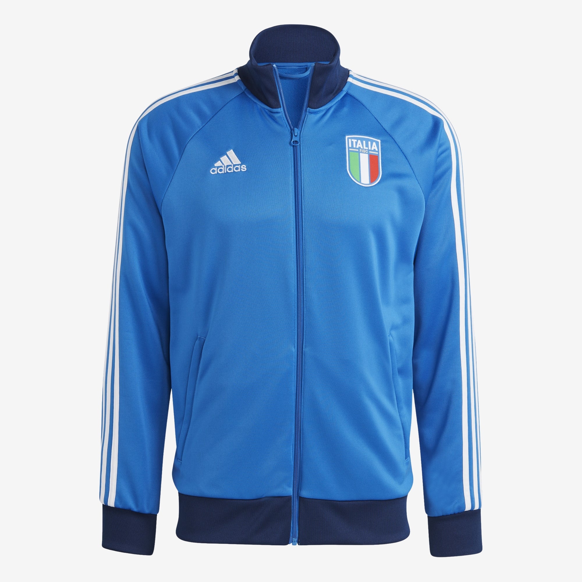 adidas Italy Track Top Men's Full-Zip Soccer Track Jacket - Blue
