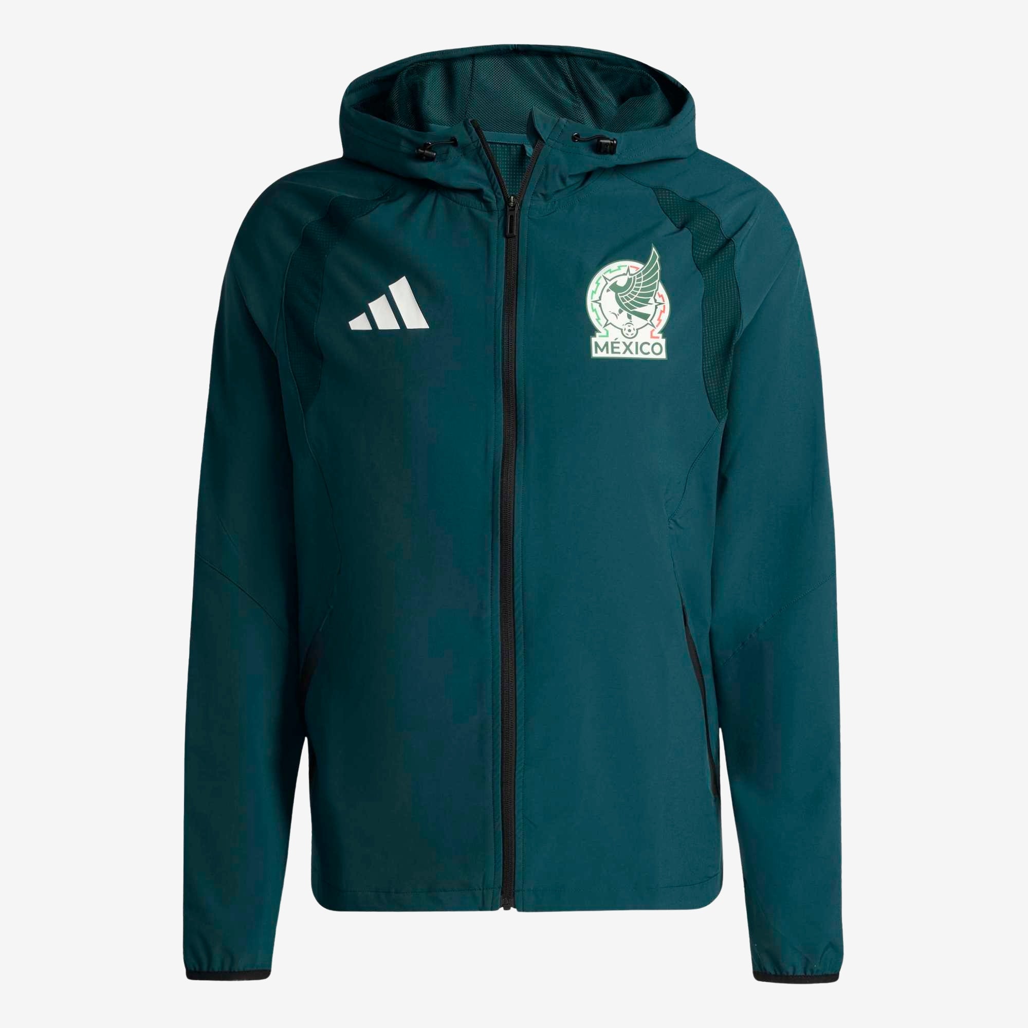 adidas Mexico Tiro Travel Men's Full-Zip Soccer Windbreaker Jacket - Aurora Ivy