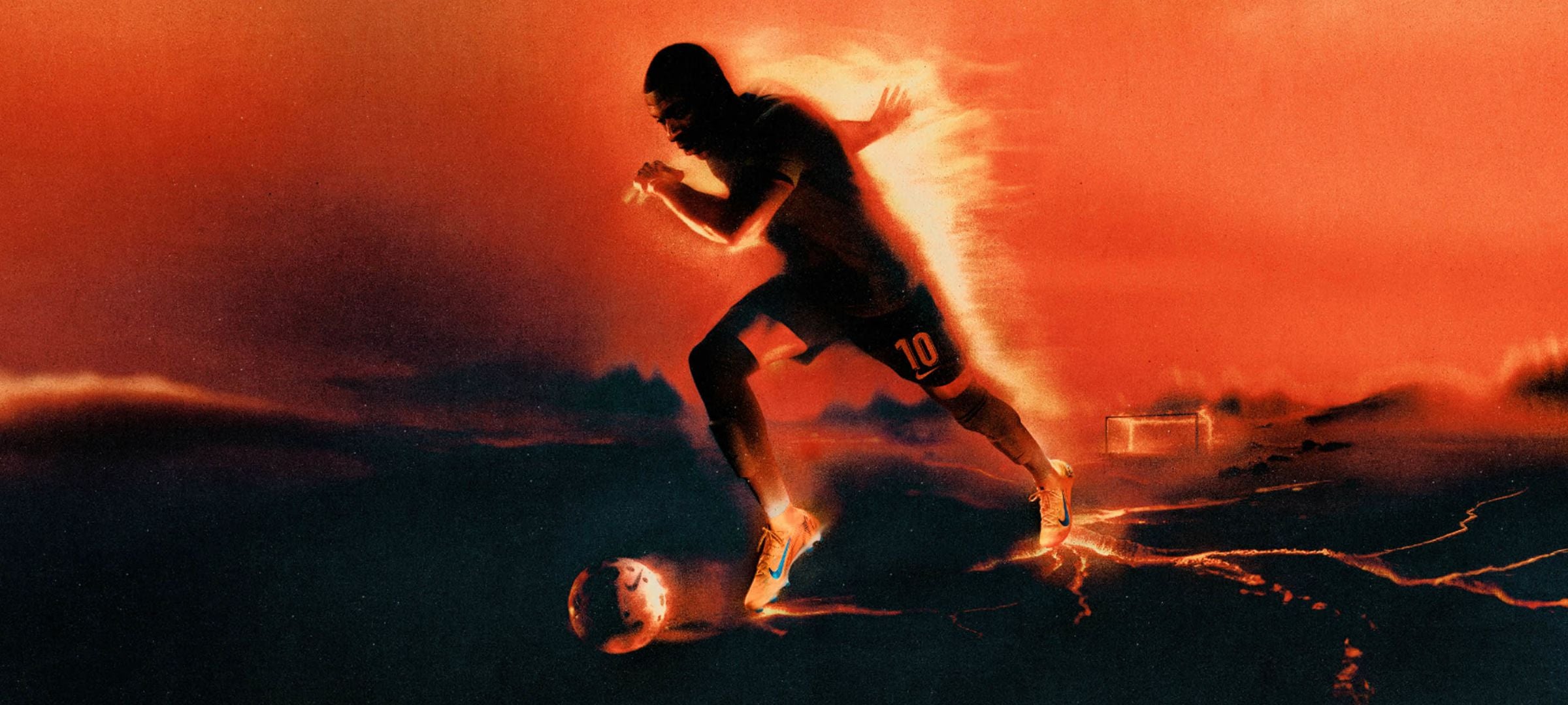 Kylian Mbappé running in new signature cleats.