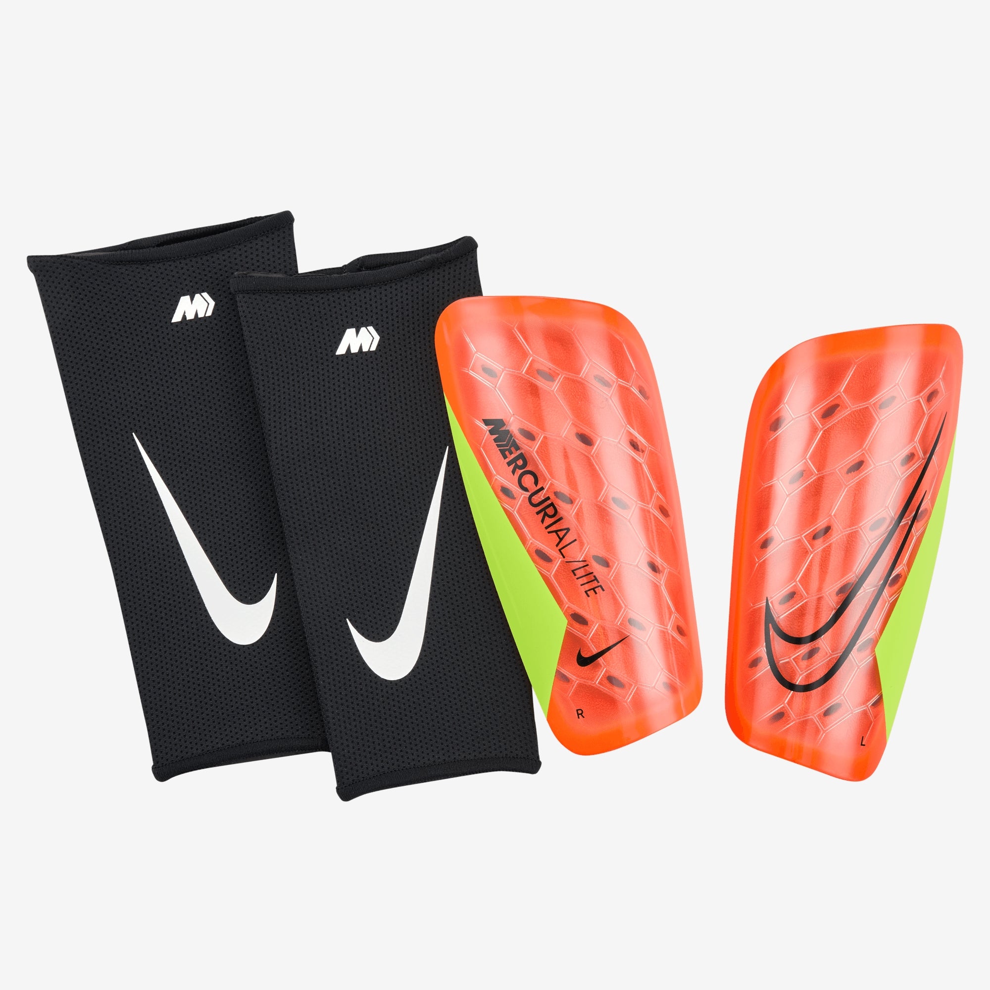 Nike Mercurial Lite Soccer Shin Guards - Hyper Crimson/Volt/Black
