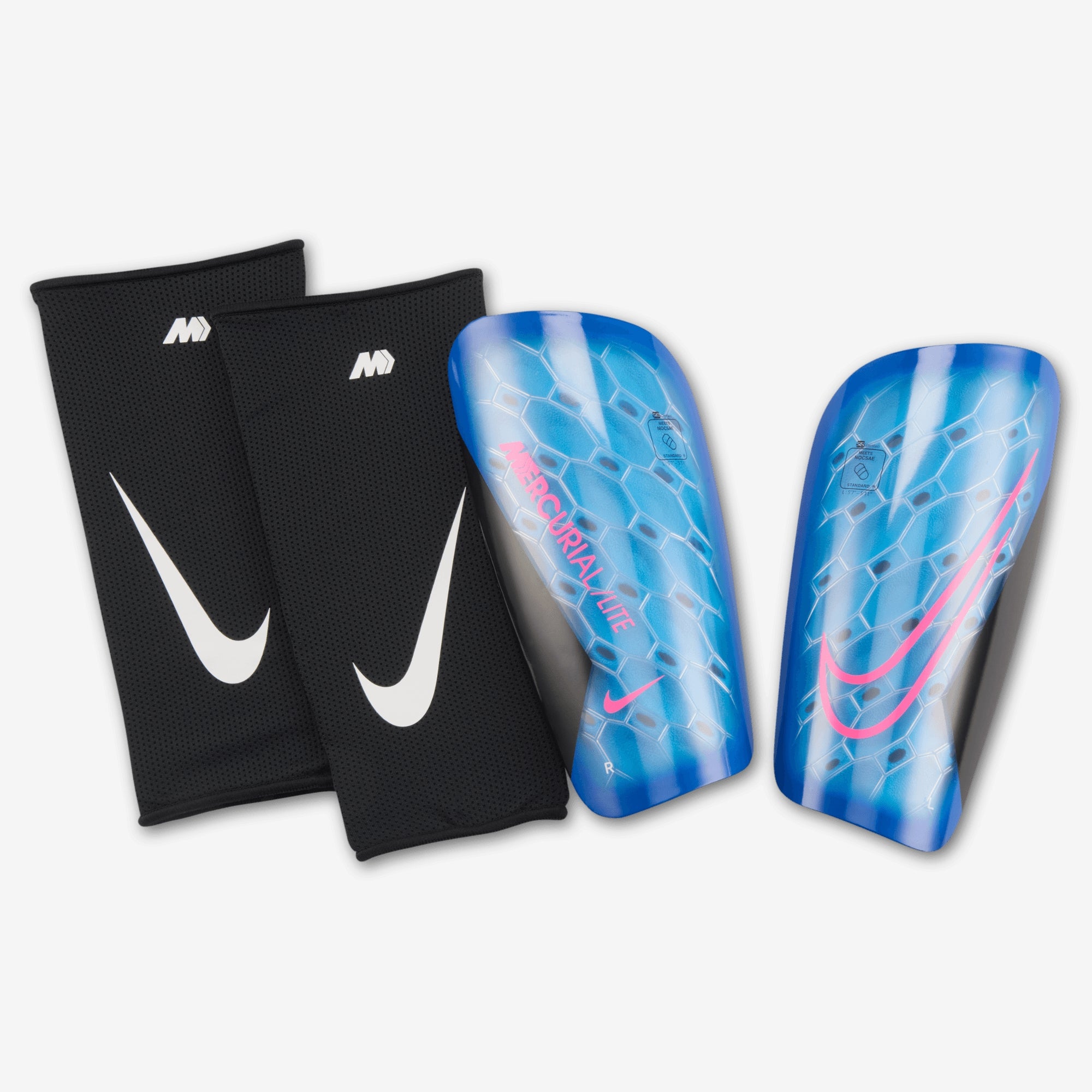 Nike Mercurial Lite Soccer Shin Guards - Racer Blue/Black/Pink Blast
