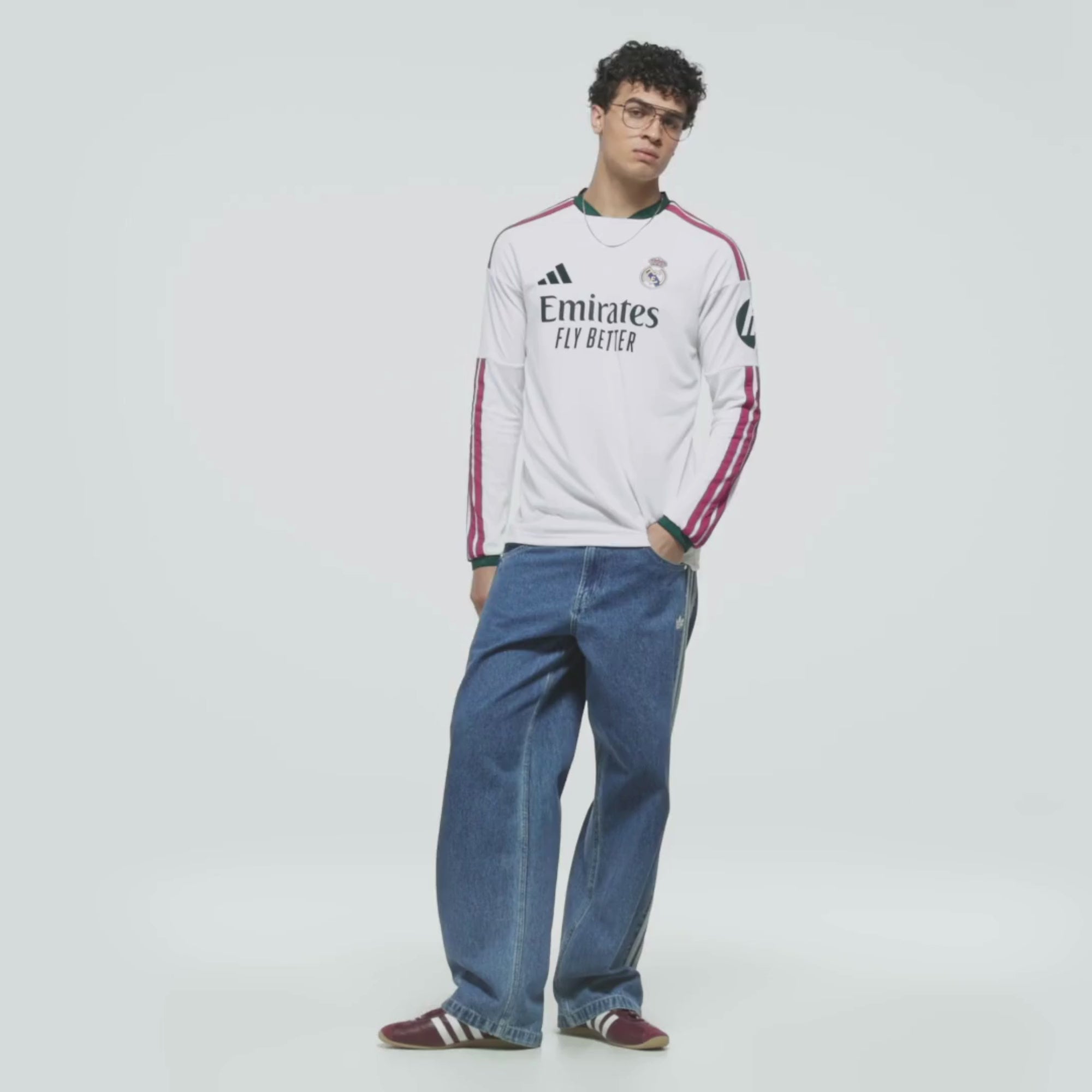 adidas Real Madrid 2026/27 Stadium Home Men's Soccer Long-Sleeve Jersey - White