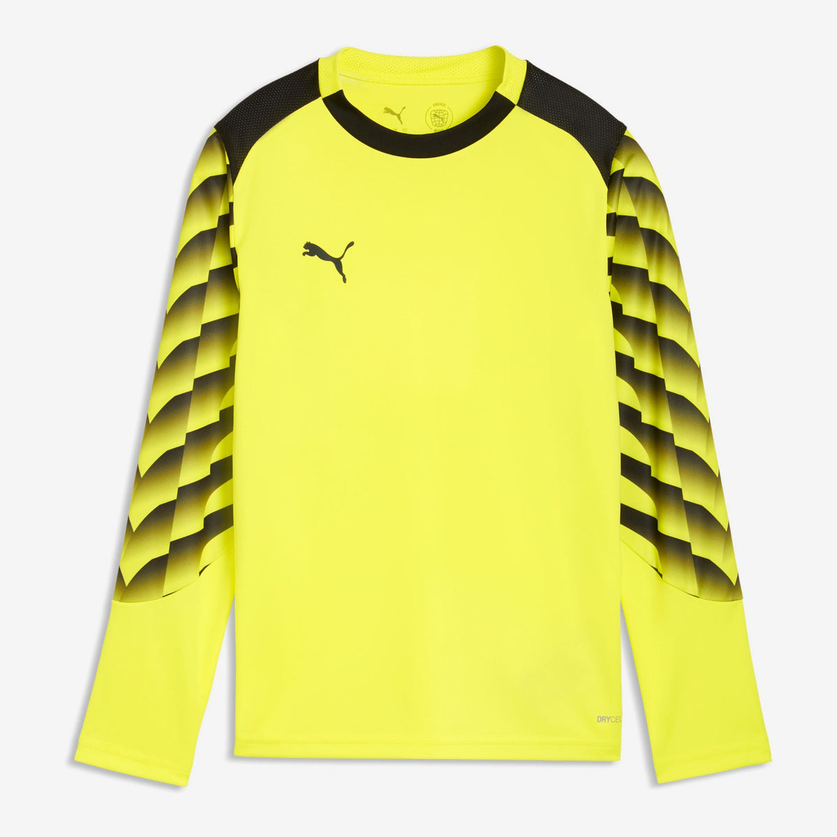 PUMA TEAMLIGA26 Big Kids' Long-Sleeve Soccer Goalkeeper Jersey - Yellow Burst-PUMA Black-PUMA Black